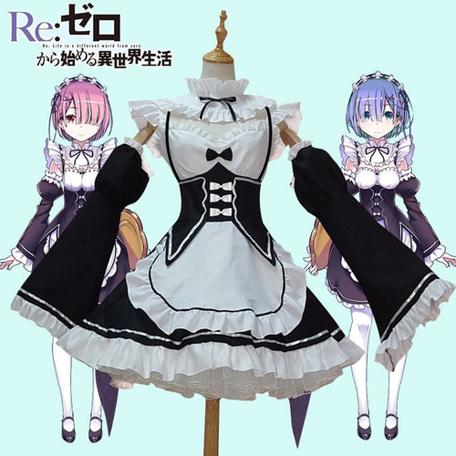 Re:zero Ram Rem Cosplay Costum